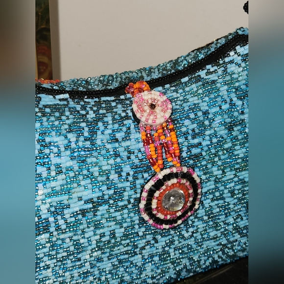 MARY FRANCES Beaded Embellished Clamshell Purse Crossbody Bag EUC - Picture 4 of 16